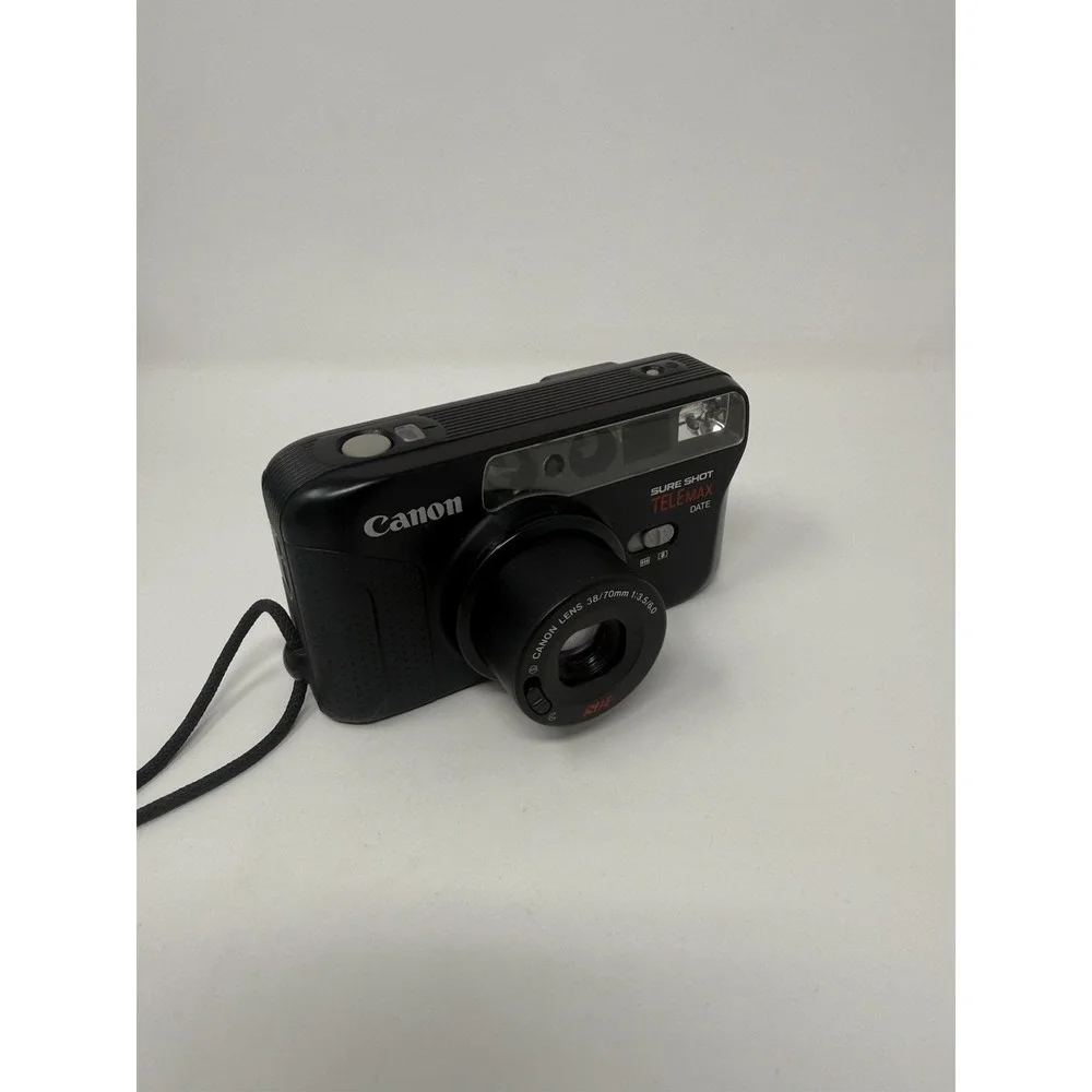Canon Sure Shot Telemax Date 35mm Film Camera Tested Working New Battery & Case.